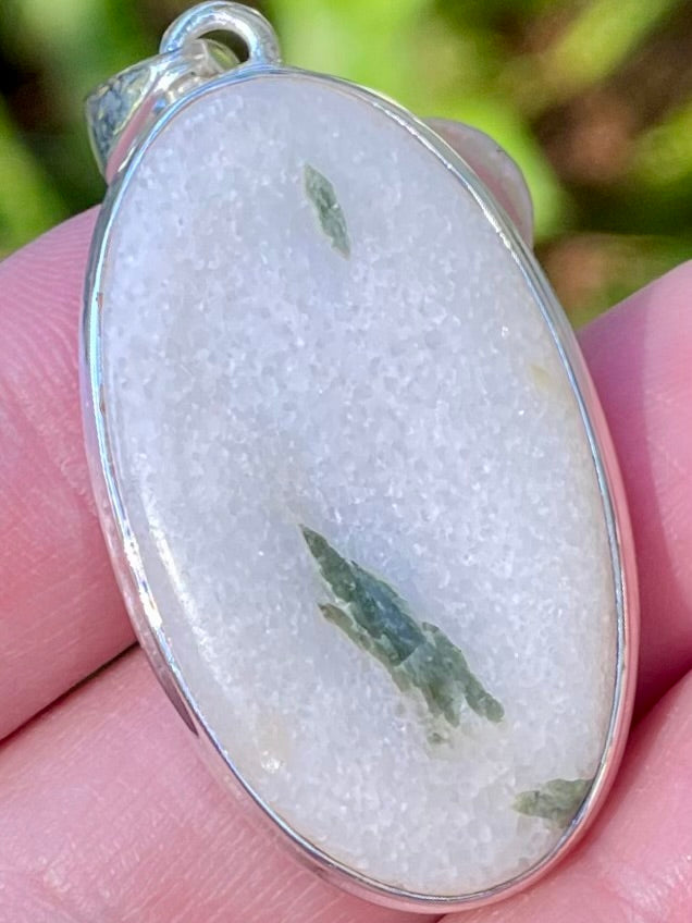 Green Tourmaline in Quartz Pendant - Morganna’s Treasures