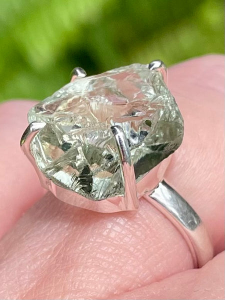 Rough Green Amethyst (Prasiolite) Ring Size 6 - Morganna’s Treasures 