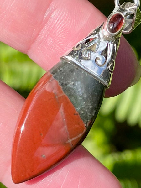 Bloodstone and Garnet Pendant - Morganna’s Treasures 