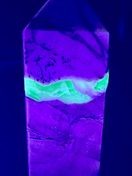Stunning Fluorescent Volcano Agate Obelisk