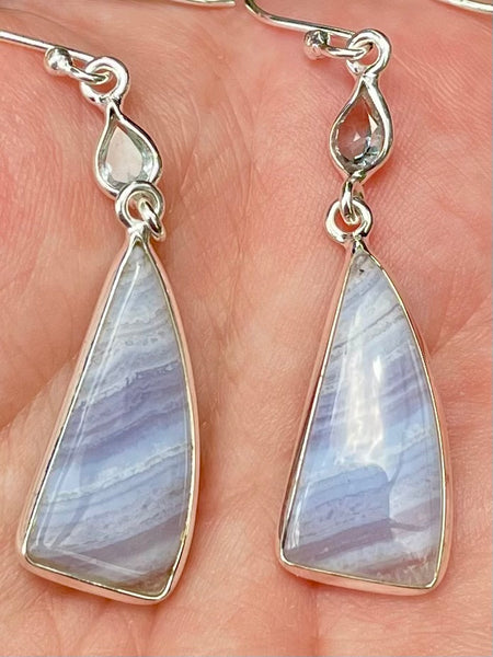 Blue Topaz and Blue Lace Agate Earrings - Morganna’s Treasures 