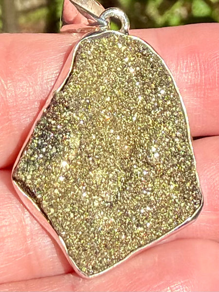 Rainbow Pyrite Druzy Pendant