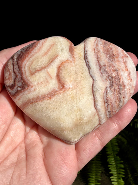 Large Red Calcite Carved Heart