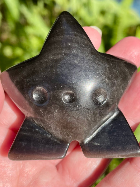 Silver Sheen Obsidian Starman Wish Buddy - Morganna’s Treasures