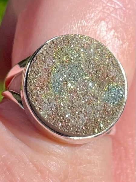 Rainbow Pyrite Druzy Ring Size 8 - Morganna’s Treasures 