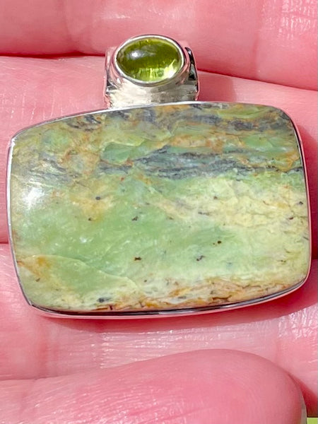 Chrome Chalcedony and Peridot Pendant - Morganna’s Treasures