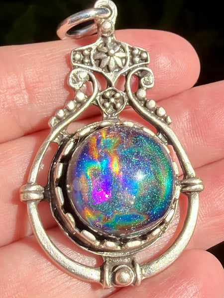 "Guardian's Shield" Thulite, Obsidian, Smoky Quartz, Black Tourmaline, Selenite, Aluminum & Quartz Orgonite Pendant