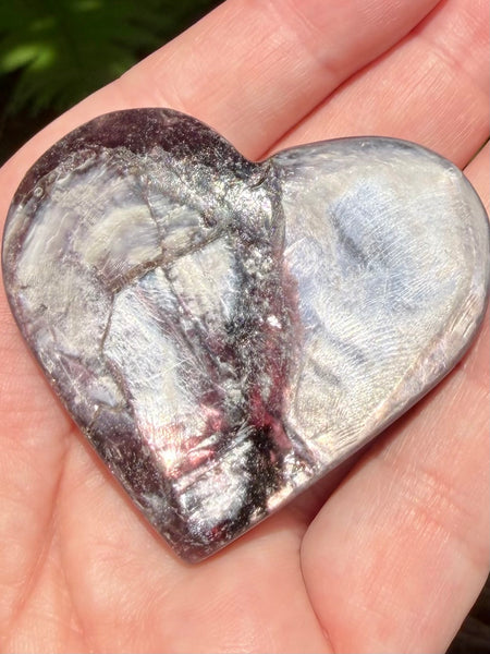 Purple Mica Heart Palm Stone - Morganna’s Treasures