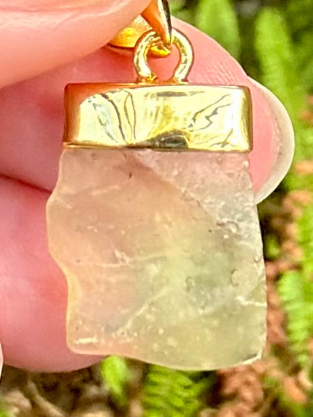 18K Gold Plated Libyan Desert Glass Pendant - Morganna’s Treasures