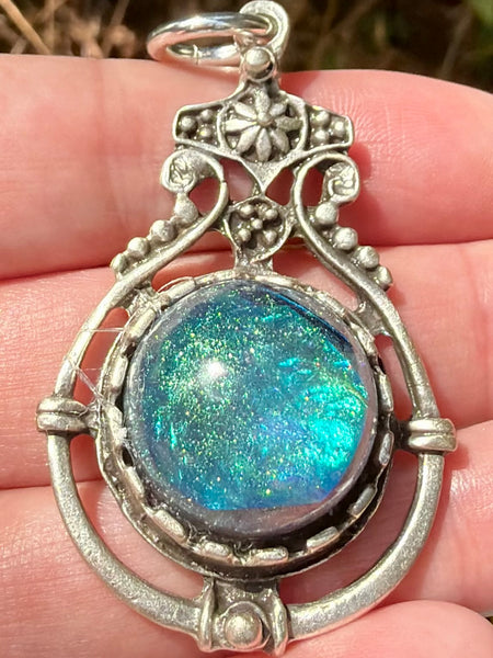 "Mermaid" Citrine, Azurite, Jet, Moonstone, Selenite, Aquamarine, Clear Quartz and Aluminum Orgonite Pendant - Morganna’s Treasures