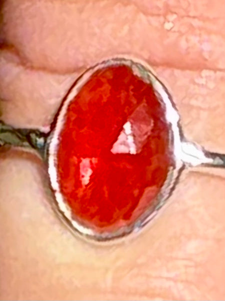 Gorgeous Faceted Garnet Ring Size 7
