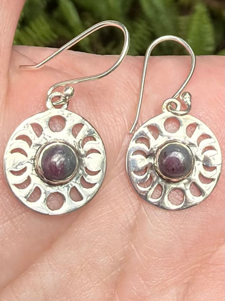 Ruby in Zoisite Phases of the Moon Earrings - Morganna’s Treasures