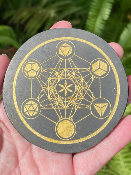 Shungite Sacred Geometry Charging Plate - Morganna’s Treasures