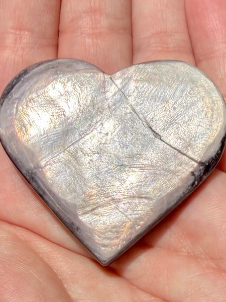 Purple Mica Heart Palm Stone - Morganna’s Treasures