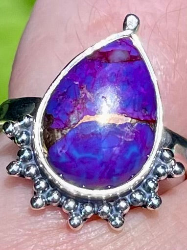 Purple Copper Turquoise Ring Size 7 - Morganna’s Treasures