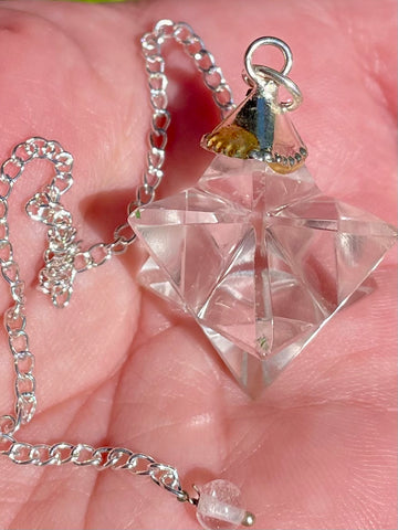 Clear Quartz Merkaba Pendulum - Morganna’s Treasures 