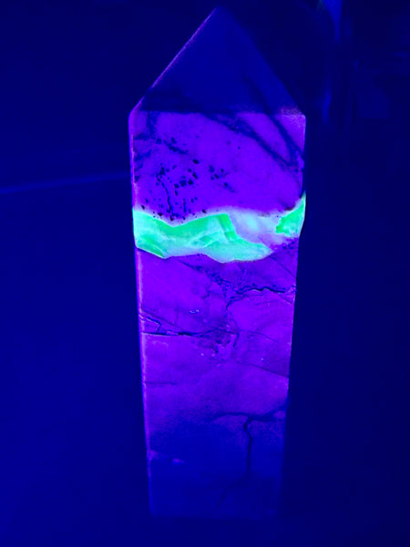 Stunning Fluorescent Volcano Agate Obelisk