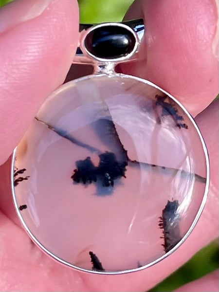 Montana Agate and Black Onyx Pendant