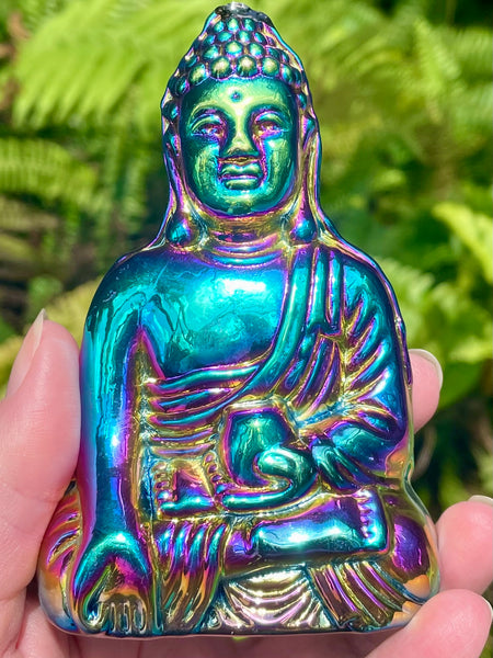 Titanium Aura Glass Buddha - Morganna’s Treasures