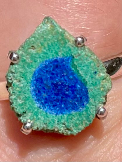 Stunning Azurite in Malachite Stalactite Ring Size 9 - Morganna’s Treasures
