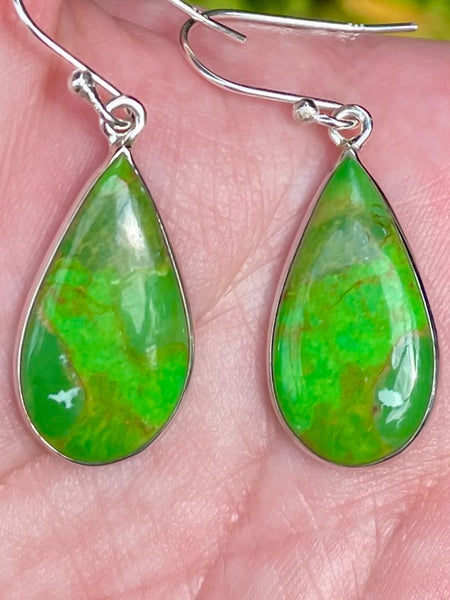 Green Mohave Turquoise Earrings - Morganna’s Treasures 