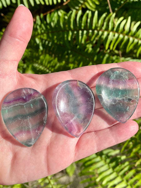 Rainbow Fluorite Palm Stones - Morganna’s Treasures 