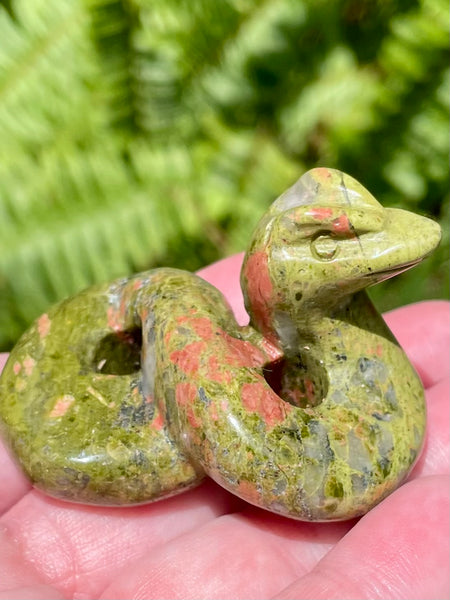 Unakite Carved Snake - Morganna’s Treasures 