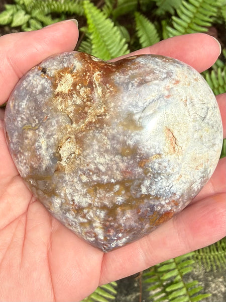 Ocean Jasper Heart Palm Stone