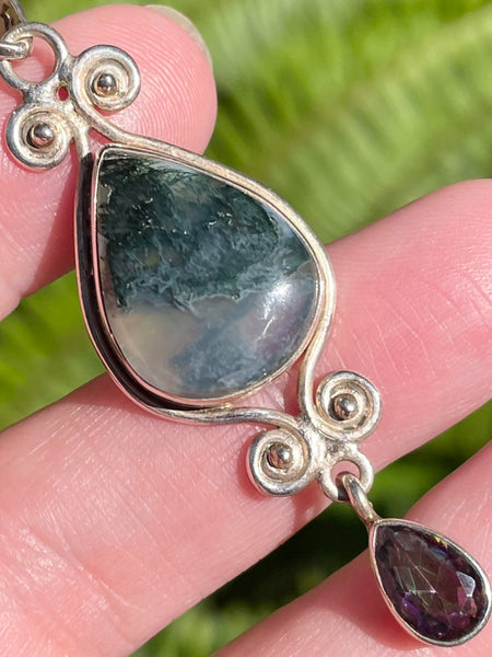 Moss Agate and Mystic Topaz Pendant - Morganna’s Treasures 