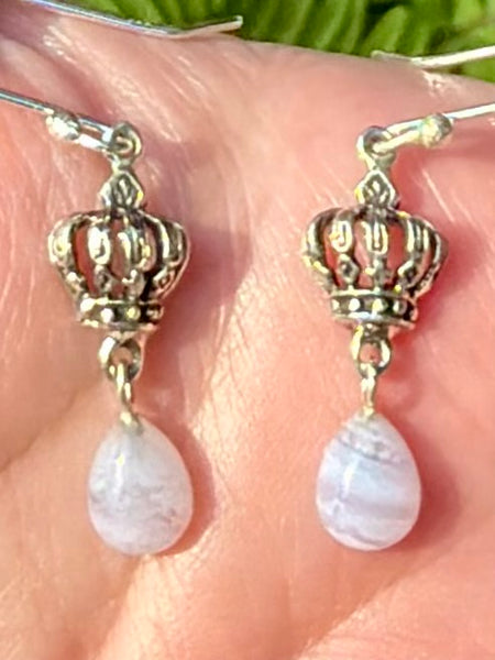 Blue Lace Agate Earrings - Morganna’s Treasures