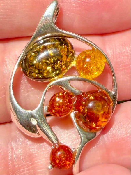 Gorgeous Baltic Amber Dolphin Pendant