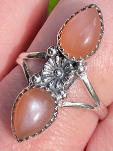 Peach Moonstone Ring Size 8.5 - Morganna’s Treasures 