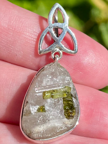 Celtic Green Tourmaline in Quartz Pendant - Morganna’s Treasures 