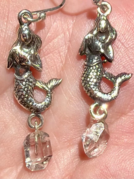Mermaid Herkimer Diamond Earrings