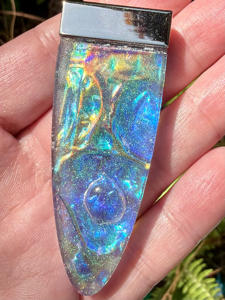 "Visionary" Labradorite, Smoky Quartz, Iolite, Emerald, Rose Quartz, Aluminum & Quartz Orgonite Pendant - Morganna’s Treasures