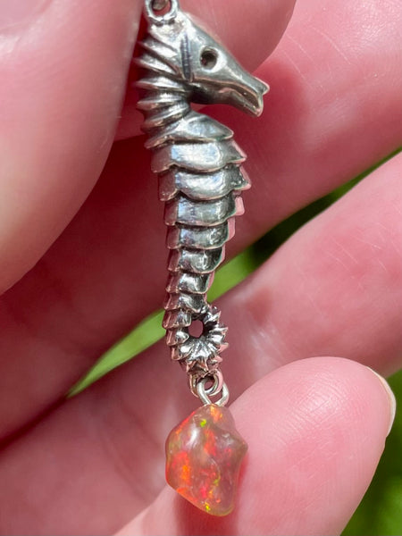 Chalama Black Opal Seahorse Pendant - Morganna’s Treasures 