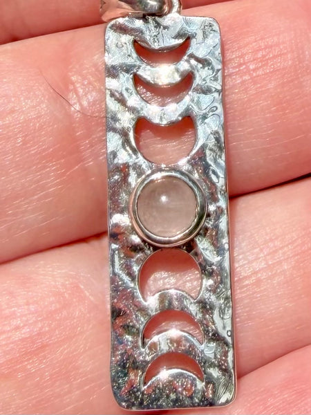 Rose Quartz Phases of the Moon Pendant