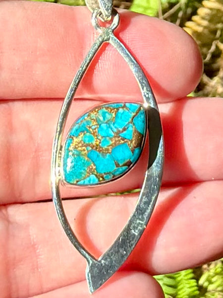 Blue Copper Turquoise Pendant
