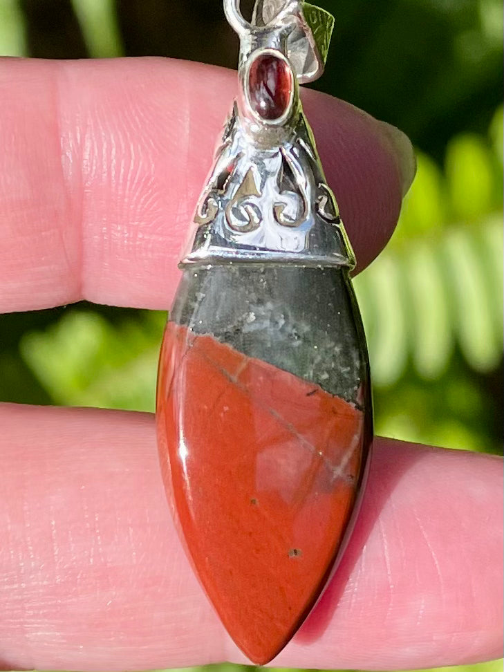 Bloodstone and Garnet Pendant - Morganna’s Treasures 