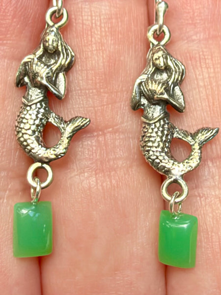 Chrysoprase Mermaid Earrings - Morganna’s Treasures