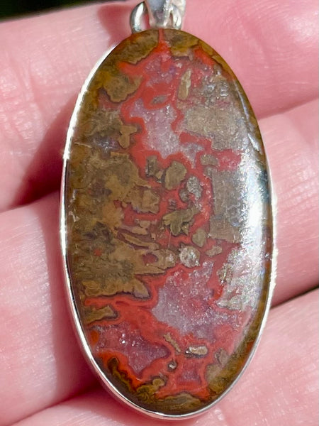Red Seam Agate Pendant - Morganna’s Treasures
