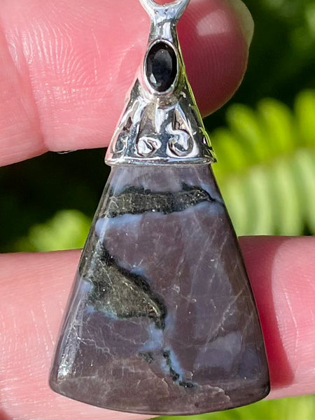 Indigo Gabbro and Black Onyx Pendant - Morganna’s Treasures 