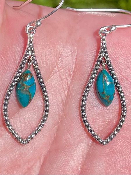 Blue Copper Turquoise Earrings - Morganna’s Treasures 