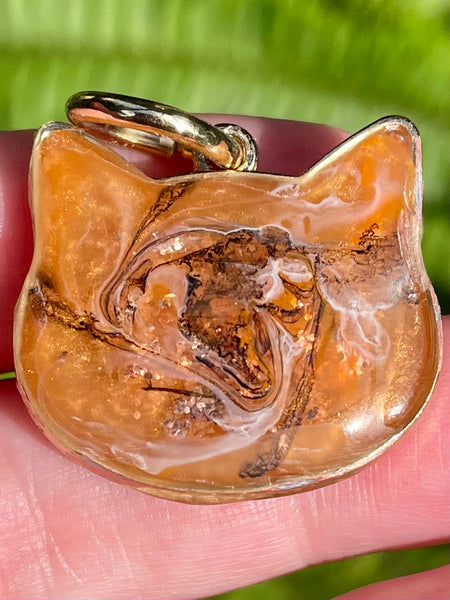 Cat Copper, Black Obsidian, Selenite & Quartz Orgonite Pendant - Morganna’s Treasures 