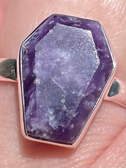 Lepidolite Coffin Ring Size 8 - Morganna’s Treasures
