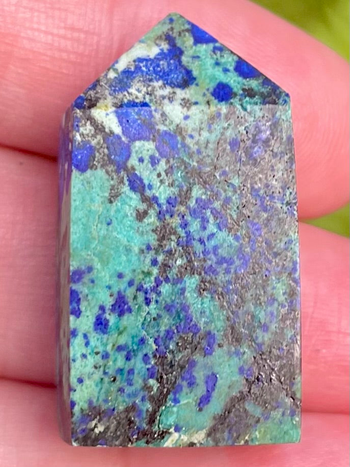 Small Azurite in Malachite Obelisk - Morganna’s Treasures 