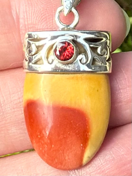 Mookaite Jasper and Garnet Pendant - Morganna’s Treasures