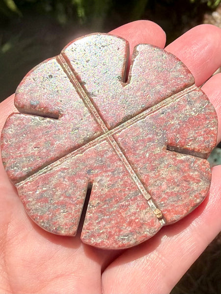 Red Jasper Carved Clover