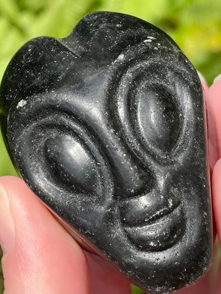 Black Obsidian Carved Alien Skulls - Morganna’s Treasures