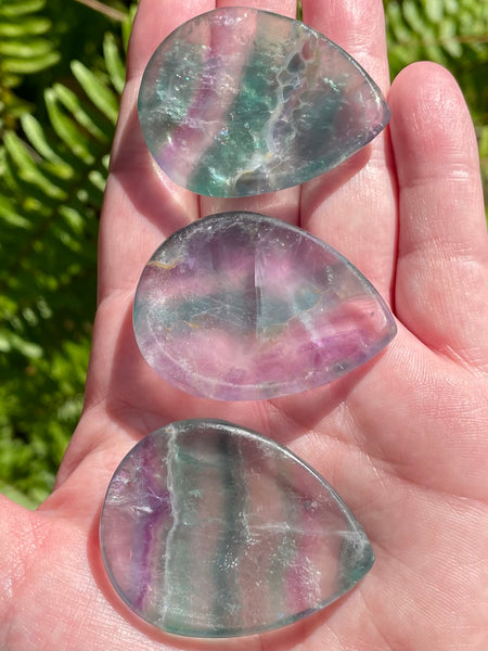 Rainbow Fluorite Palm Stones - Morganna’s Treasures 